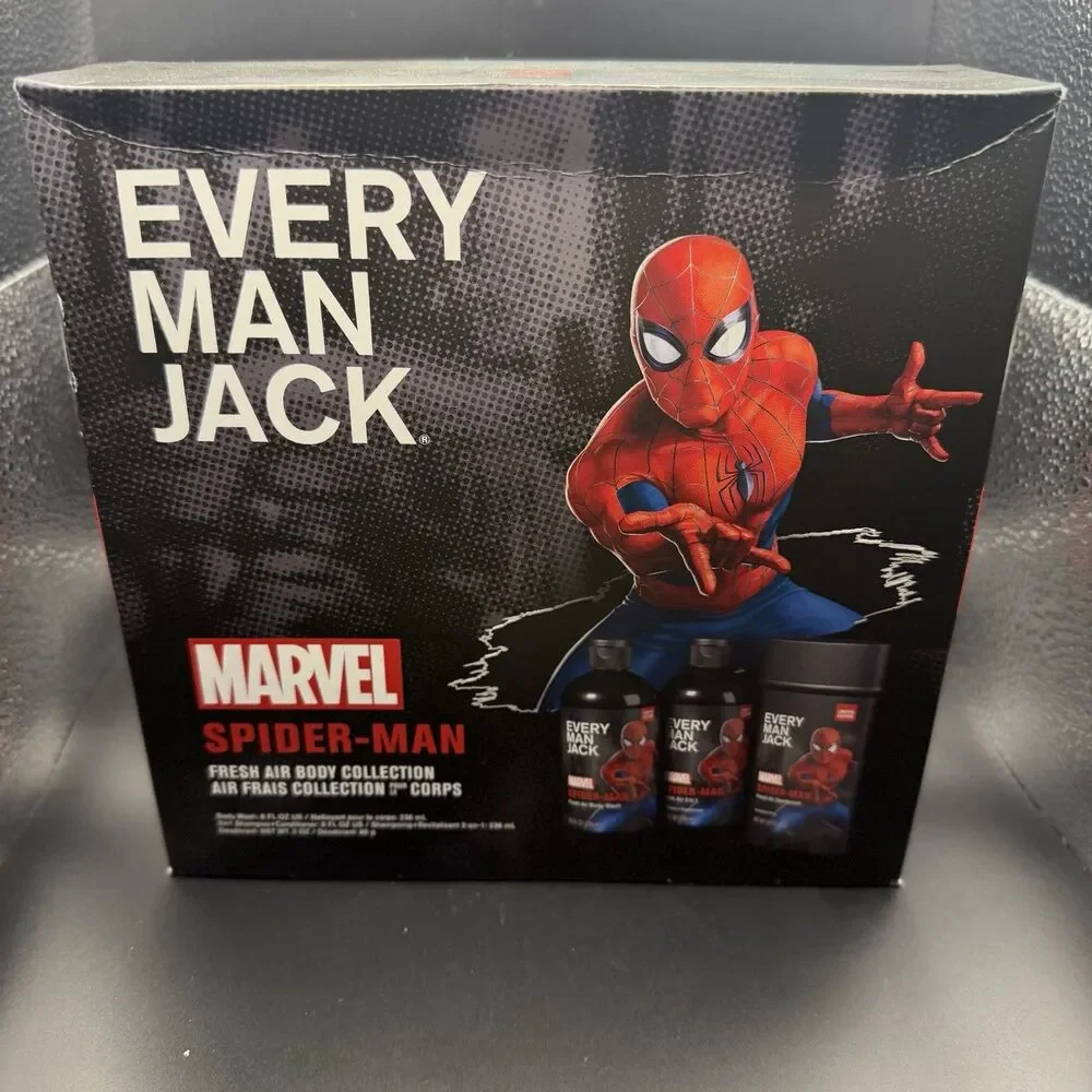 Every Man Jack Marvel Spider-Man Toiletries Set Body Wash Shampoo Deodorant